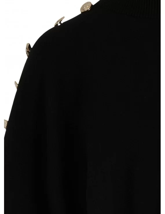 VESTIDO DE MALHA C/BOTÕES DOURADOS