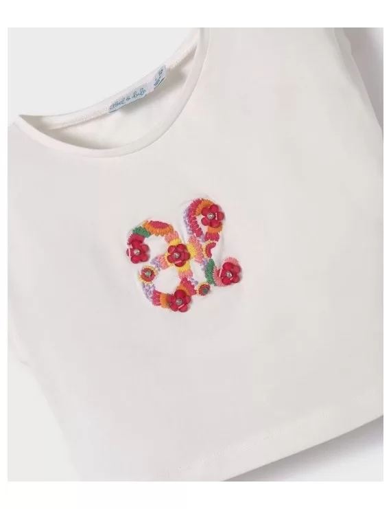 T-SHIRT LAÇO BORDADO