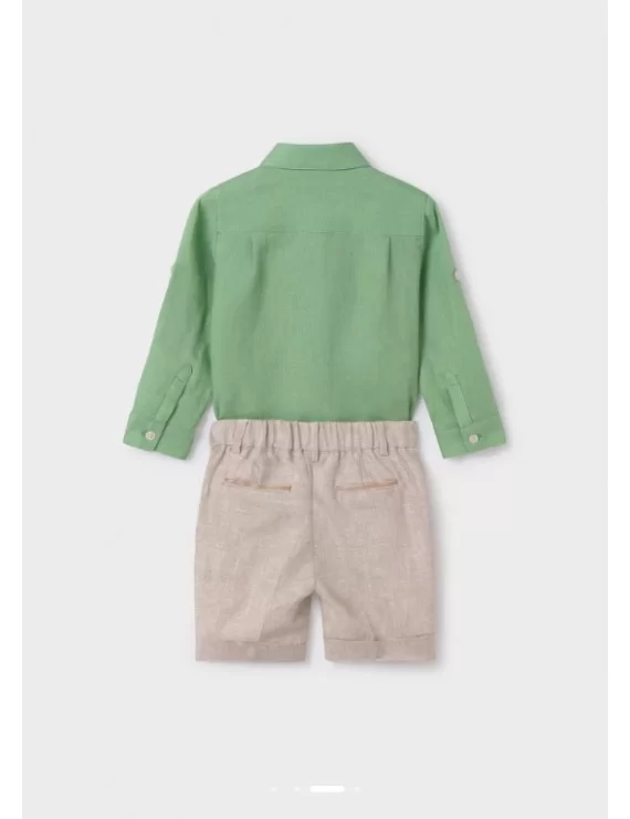 CONJUNTO CAMISA E BERMUDA DE LINHO