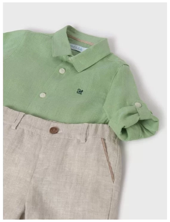 CONJUNTO CAMISA E BERMUDA DE LINHO