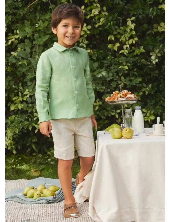 CONJUNTO CAMISA E BERMUDA DE LINHO