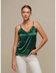 TOP ACETINADO C/PORMENORES EM RENDA