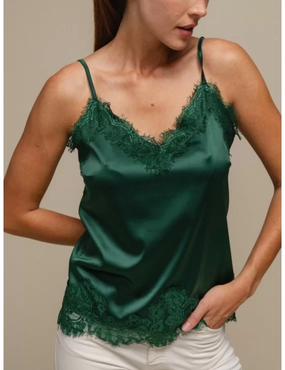 TOP ACETINADO C/PORMENORES EM RENDA