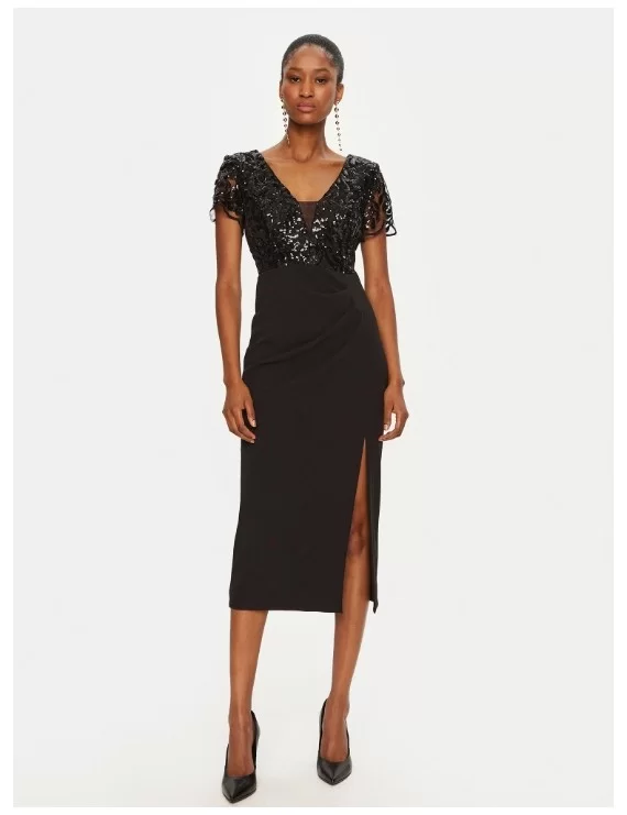 VESTIDO MIDI C/LANTEJOULAS