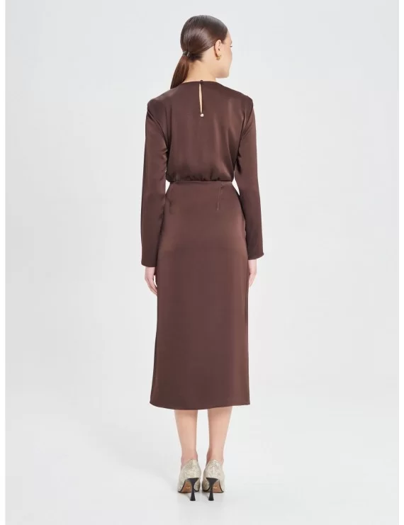VESTIDO MIDI DE CETIM