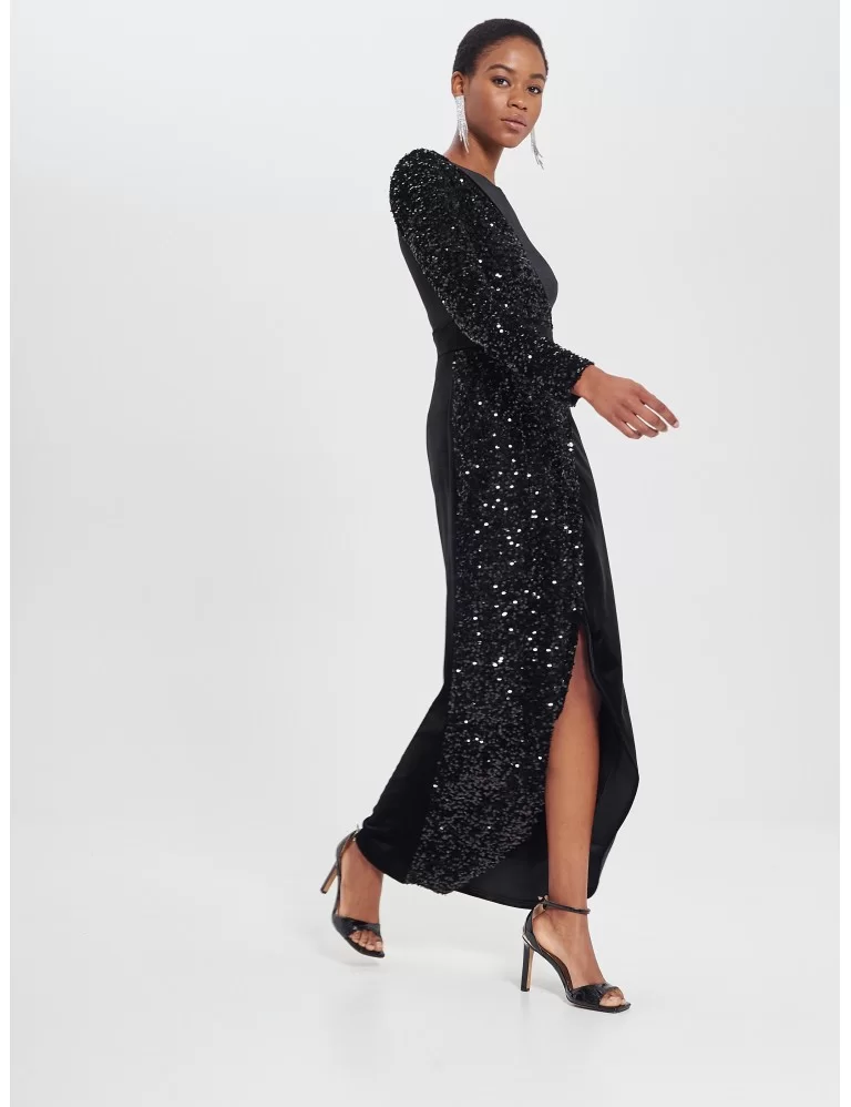 VESTIDO DE VELUDO C/LANTEJOULAS