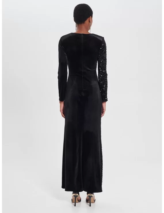 VESTIDO DE VELUDO C/LANTEJOULAS