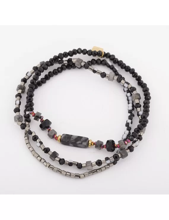 PULSEIRA 3 VOLTAS SOLTAS EM MISSANGAS PRETAS