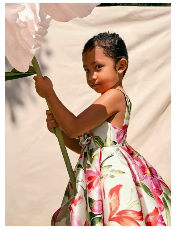 VESTIDO MIKADO FLORIDO