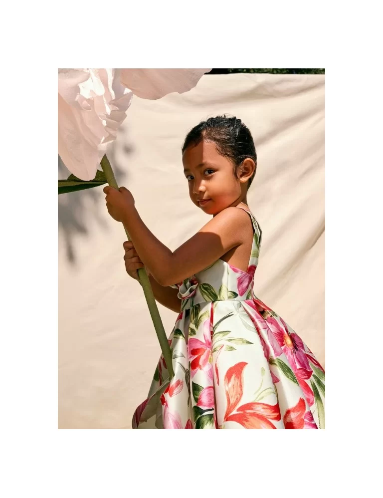 VESTIDO MIKADO FLORIDO