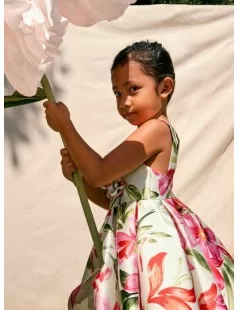 VESTIDO MIKADO FLORIDO
