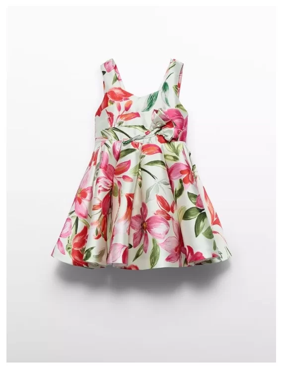 VESTIDO MIKADO FLORIDO