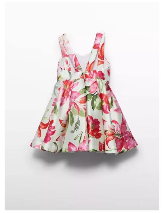 VESTIDO MIKADO FLORIDO