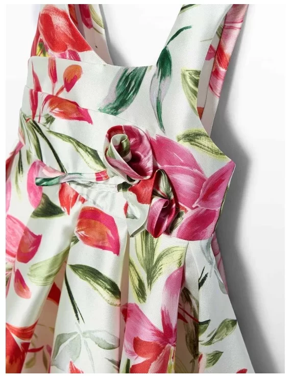 VESTIDO MIKADO FLORIDO