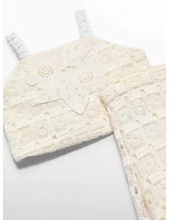 CONJUNTO TOP E CALÇAS DE CROCHÉ