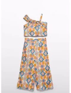 CONJUNTO TOP E CALÇAS ESTAMPADO