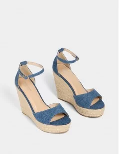 SANDÁLIAS JEANS COM PLATAFORMA