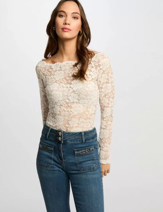 CAMISOLA DE RENDA TRANSPARENTE
