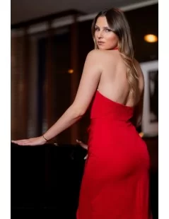 VESTIDO COMPRIDO COM DECOTE EM V