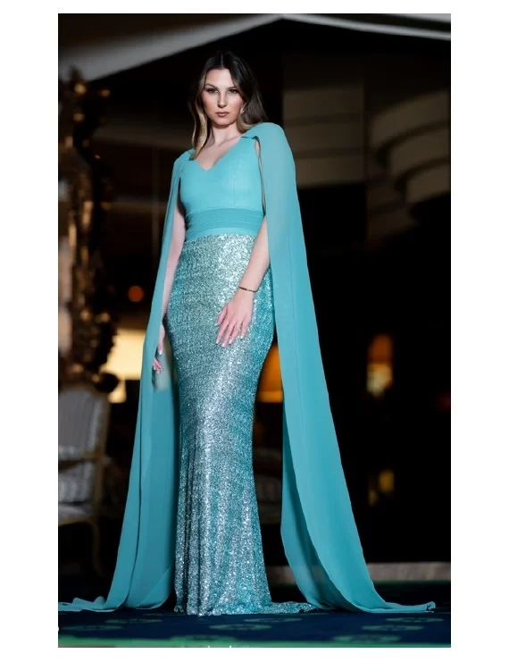 VESTIDO LONGO COM LANTEJOULAS