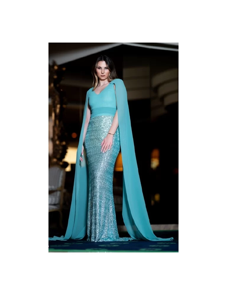 VESTIDO LONGO COM LANTEJOULAS
