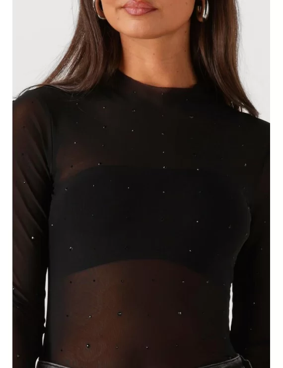TOP DE TULE COM BRILHO
