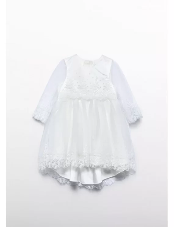 VESTIDO DE TULE COM BORDADO