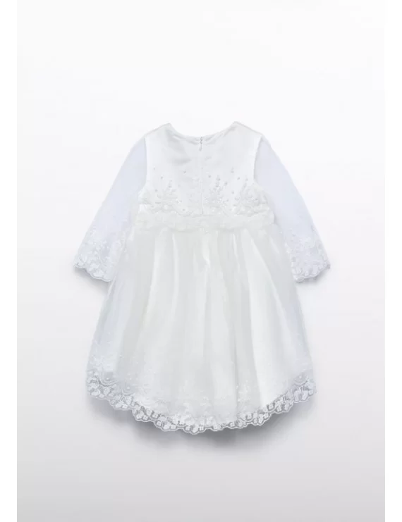 VESTIDO DE TULE COM BORDADO