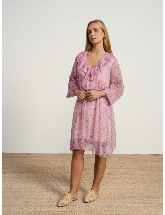 VESTIDO FLORAL COM CINTO