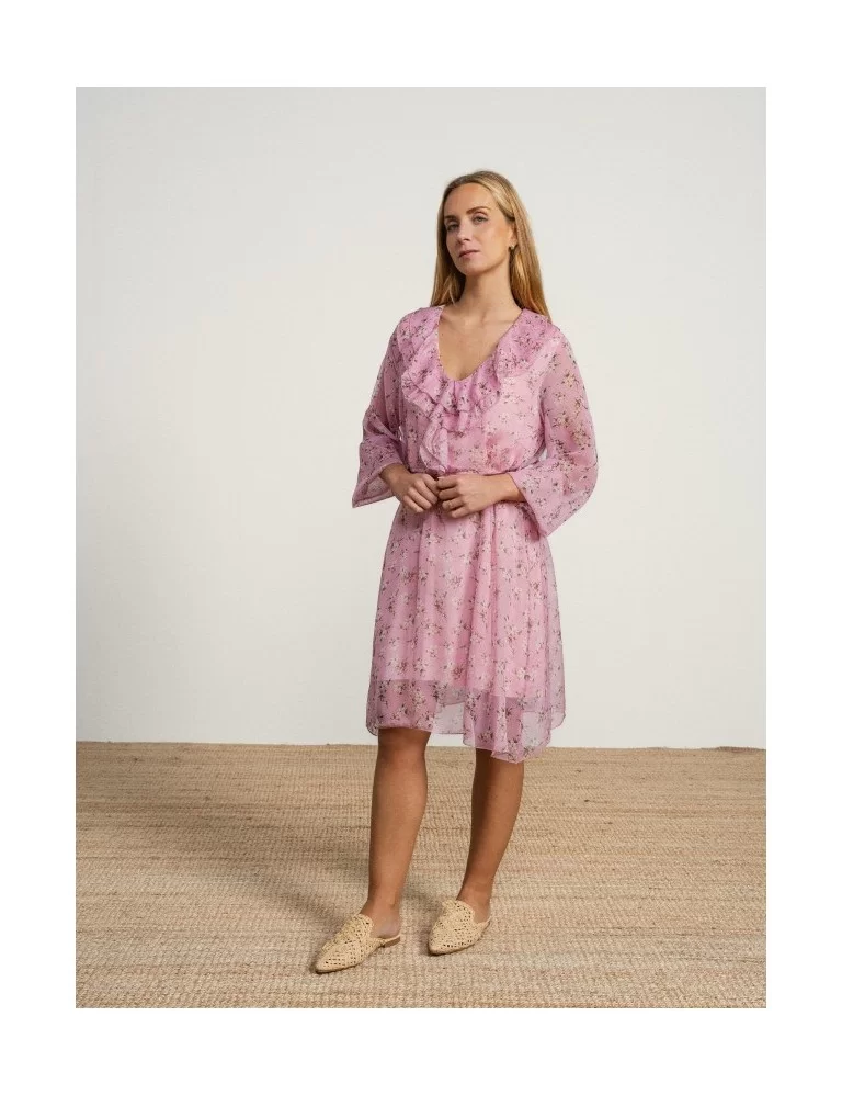 VESTIDO FLORAL COM CINTO