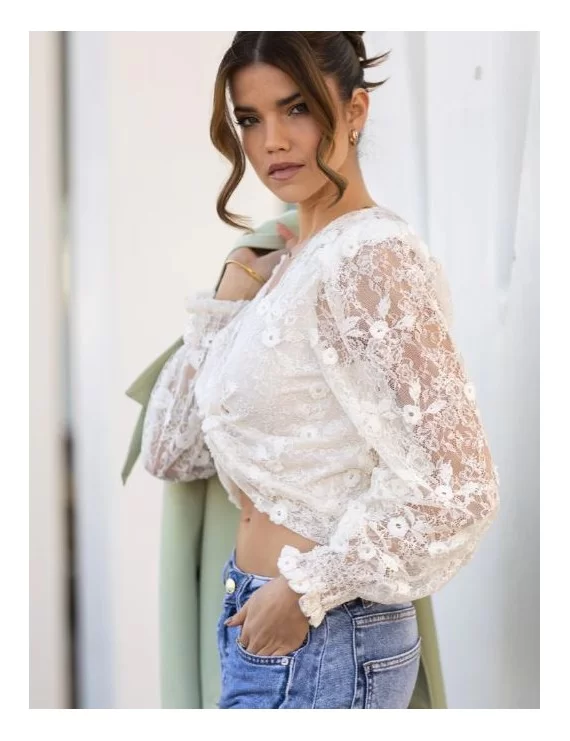 BLUSA CURTA RENDADA