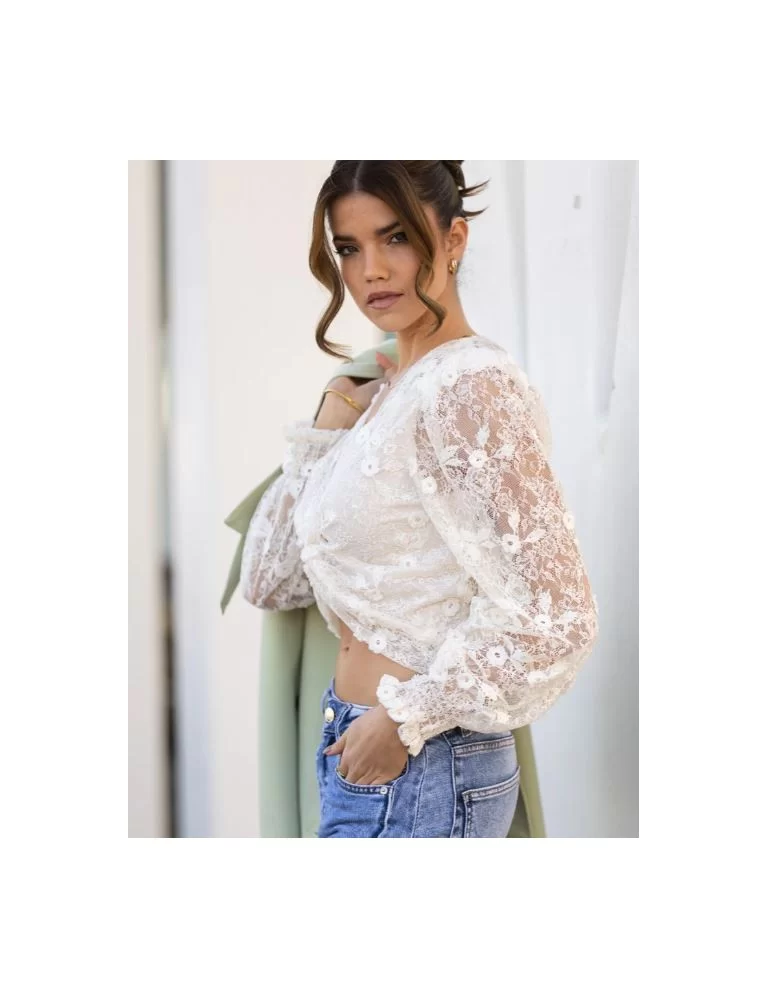 BLUSA CURTA RENDADA