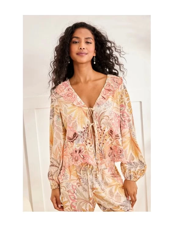 BLUSA DE MANGA COMPRIDA COM ESTAMPA