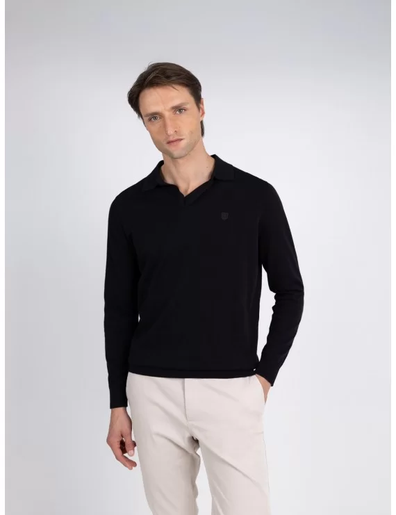 POLO DE MALHA DE MANGA COMPRIDA