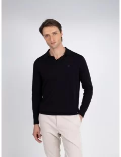 POLO DE MALHA DE MANGA COMPRIDA