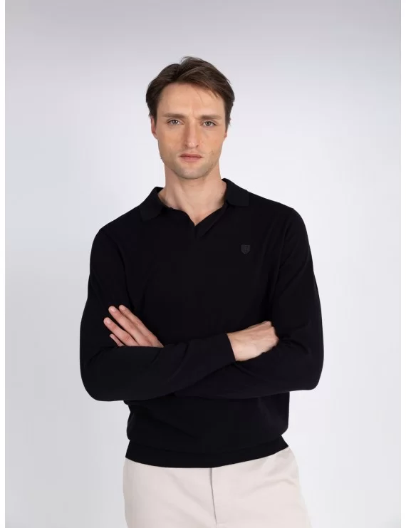 POLO DE MALHA DE MANGA COMPRIDA