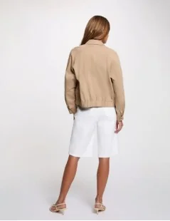 PARKA CURTA COM GOLA ABERTA