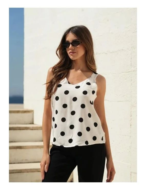 TOP ESTAMPADO COM BOLAS