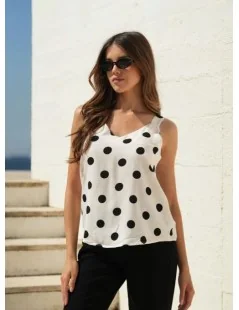 TOP ESTAMPADO COM BOLAS
