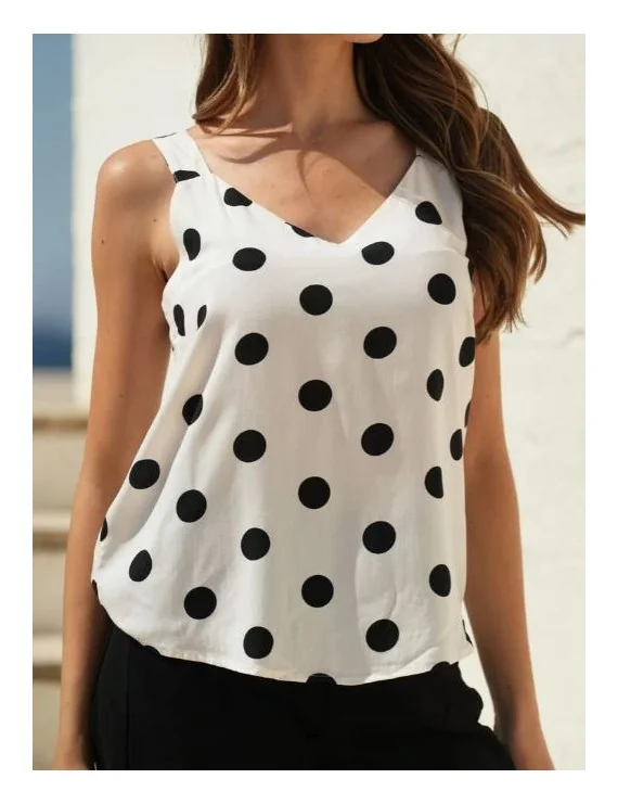 TOP ESTAMPADO COM BOLAS