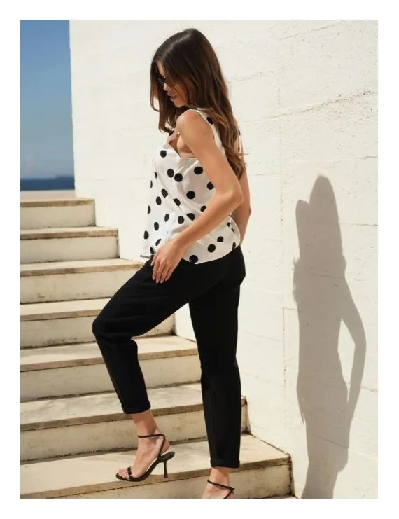 TOP ESTAMPADO COM BOLAS